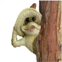 Semoic Grenouille Silencieuse Arbre Peeker Jardin Arbre Sculptures Extérieur Arbre Face Jardin Arbre Hugger Statue Intérieur Extérieur Cour C