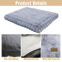 StarTech.com Lit pour chien ultra-doux - Panier pour chien 4XL - Housse amovible - Lavable en machine - Coussin apaisant pour animaux de compagnie - Matelas en mousse moderne - Couleur bleu gris