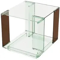 StarTech.com Table d'appoint en acrylique - Table de chevet - Forme cubique carrée - 100 %.polyacrylique - Étagère ouverte - Design minimaliste - 45x40x45 cm - Capacité de charge : 20 kg - Teinte vert-brun