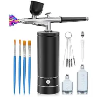 Typecat Kit Aérographe avec Compresseur, Pistolet à Ongles Portable, Ensemble D'Aérographe Sans Fil Rechargeable, Machine à Aérographe Portable A