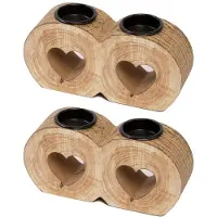 Semoic Bougeoir en Forme de Cœur pour Bougies Chauffe-Plat, Bougies de Mariage Rustiques, Décoration de Chambre pour la Saint-Valentin