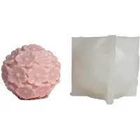 Typecat Boule de Fleur Bougie Parfumée Moule en Silicone Fleur à Six Pétales Bougie à Bricoler Soi-Même Plâtre Ornement Boule de Fleur Moule