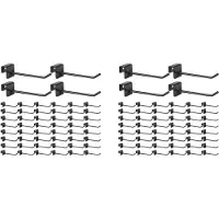 Typecat 96 Pcs Gridwall Crochets 4 Pouces Noir MéTal Panneau Crochet Cintre Tube Carré Slatwall Crochets Cubicle Manteau Crochet Peg Crochets