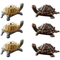 Semoic Bâtons de MéDitation en MéTal en Forme de Tortue, Bouddha, Bois de Santal, Supports Amusants pour Animaux, DéCoration D'IntéRieur, 6 PièCes