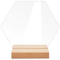 Semoic 12 Pièces Bricolage Panneau de Table en Acrylique Vierge Signe Clair avec Support Arc Transparent Numéros de Table Carte de Table Décoration de