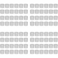 Typecat Lot de 96 Boîtes Rondes En Métal Boîte à Bougie ÉTain Noir En Aluminium Pot de Stockage Pot Vide Boîtes Simples Crème Cosmétique Conteneur
