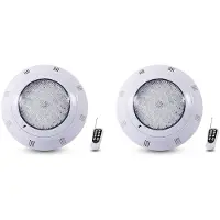 Torribaly 2X LumièRe de Piscine 35W Lampe de Piscine avec TéLéCommande RVB Multicolore LED ExtéRieure Sous-Marine IP68 Lampe ÉTanche