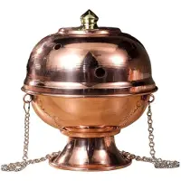Semoic Brûleur Multifonctionnel Suspendu en Cuivre Gravé, Poêle D'Aromathérapie, Four de Méditation, Autels Décoratifs, 15 cm de Haut.
