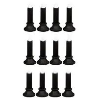 Semoic 12PCS Bougies Taper Sans Flamme Noires, Bougies Taper LED Fonctionnant sur Batterie pour Décoration de Fête D'Halloween Moyenne