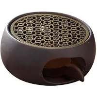 Semoic Chauffe-Théière en Poterie Cadeaux D'Anniversaire Décoration de Maison Multi-Usage Chauffe-Thé avec Bougeoir pour Service à Thé Théière