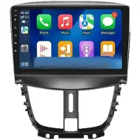 Semoic Autoradio 4 Go + 32 Go pour 207 (2006-2015): Lecteur Multimédia Stéréo Sans Fil avec Carplay et pour Android Auto, Écran 9 Pouces, DVR, GPS,