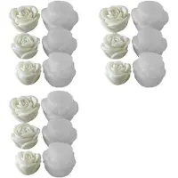 Melitt 9 Pièces Fleur Aromathérapie Bougie Silicone Moule Rose à la Main Aromathérapie Savon Expansion Pierre Gypse Moule Faisant des Outils