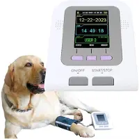 Semoic Moniteur de Pression Artérielle pour Chiens et Chats, Moniteur de Pression Artérielle Vétérinaire Numérique avec 3 Manchons et Compteur de Pouls