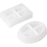 Semoic 2 PièCes SéRies Silicone Porte-Savon RéSine Moule Ovale / Carré Drain BoîTe À Savon RéSine éPoxy Moulage Moule Maison Organisateur