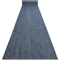 Rugsx Le tapis de couloir SIZAL SION Mélange tissé à plat bleu foncé 70cm 70x350 cm