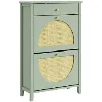 SoBuy Meuble à chaussures vert avec tiroir 62x25x97 cm