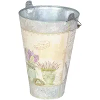 Goliat Seau galvanisé avec motif floral III