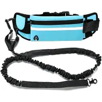 Semoic Laisse Mains Libres pour Chien, Idéale pour les Promenades, la Course et le Jogging. Ceinture Ajustable avec Sangle Pectorale et Corde de Traction C
