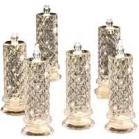 Semoic Bougies LED Sans Flamme Rose Shadow, 6 Pièces Bougies Romantiques à Piles Bougies Piliers à LED pour la Saint-Valentin