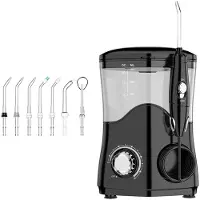 Semoic Hydropulseur Professionnel 600 Ml avec 7 Embouts, Jet Buccal à Haute Pulsation pour le Blanchiment des Dents, les Implants et les Soins des Gencives.