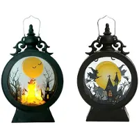 Semoic Horreur Halloween LED Vent Lumière Portable Fantôme Lanterne Bar Bureau Ornement Halloween Décor Accessoires Fournitures B