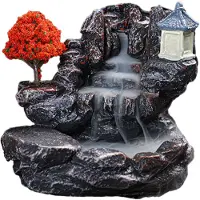 Torribaly E BrûLeur D'Encens Montagnes RivièRe Cascade Parfum CheminéE Reflux FuméE Encensoir DéCoration pour la Maison