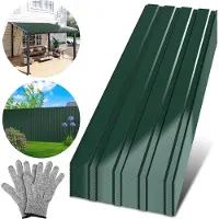 Vigevee , lot de 12 plaques de tôle profilée pour toiture, dimensions 115 x 45 cm, épaisseur 0,25 mm, couleur verte, pour abris de jardin et auvents