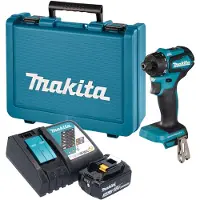 Makita Perceuse-visseuse sans fil DDF 083 RF1E 18 V 40 Nm 1/4'' sans balais + 1 batterie 3,0 Ah + chargeur + mallette