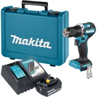Makita Perceuse-visseuse sans fil DDF 487 RG1E 18 V 40 Nm sans balais + 1 batterie 6,0 Ah + chargeur + mallette