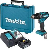 Makita Perceuse-visseuse à percussion sans fil DHP 485 RT1E 18 V 50 Nm sans balais + 1 batterie 5,0 Ah + chargeur + mallette
