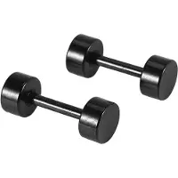 Semoic 1 Paire de clous d'oreilles de Haltere Hommes en acier titane Boucles d'oreilles Puces 4mm Noires