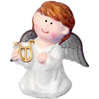 Goliat Ange en céramique avec lyre comme élément de décoration ou de statue, 9 cm