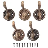 Torribaly 5pcs Cintre Crochets de porte antiques Cintre de salle de bain vintage Crochet en alliage de zinc pour porte-cles sac chapeau manteau Crochets muraux