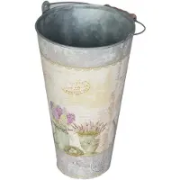 Goliat Seau galvanisé de style provençal avec motif floral