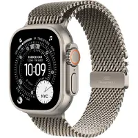 Apple Watch Ultra 3 GPS + Cellulaire 49 mm Boîtier Titane Naturel MF0E4 L Bracelet Milanais Titane Naturel