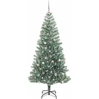 vidaXL Arbre de Noël artificiel floconné de neige avec lumière LED