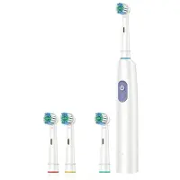 Semoic Brosse à Dents Électrique Avancée à 5 Vitesses avec Tête de Brosse à Poils Souples Rotative à 360, Rechargeable par USB, Blanche