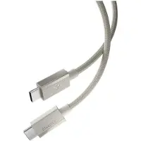 Spigen Câble Essential USB-C vers USB-C de 60 W, revêtement en tissu, couleur titane naturel EB6015CC (1.50 m, 60 W)