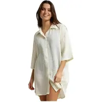 Dim Ad0dept.br2 3/4 Sleeve Dress Blanc M Femme