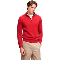 Superdry Homme Pull à Demi-zip en Coton Preppy Essential Red Taille: S