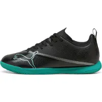 Puma Chaussures de futsal ULTRA 7 PLAY IT pour adolescents, couleur : noir et vert menthe intense, pointure : 37,5 EU
