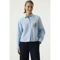 Garcia U260033 Long Sleeve Shirt Bleu XL Femme