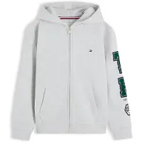 Tommy Hilfiger Veste de survêtement gris clair / vert foncé