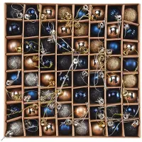 Tlily 64 PièCes Ornements de NoëL Polyvalents Cadeaux de NoëL Boules D'Arbre de NoëL - ou Bleu