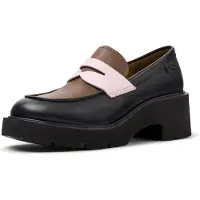 Camper pour femme. K201425-036 Mocassins en cuir Milah Twins noir (38), 5 à 8 cm, Aucun, Casuel