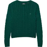 Superdry pour femme. W6110801A Pull Essentials Câble vert (M), Casuel, Laine, Manche longue