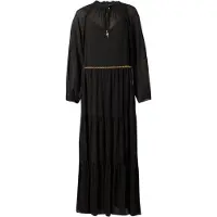 Michael Kors pour femme. MT683L17R3 Robe maxi noire avec col noué smocké (S), Casuel, Fête, Manche longue, Polister recyclé