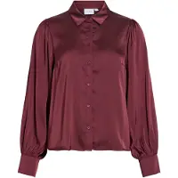 Vila Enna Ravenna Balloon Long Sleeve Shirt Rouge 38 Femme