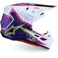 Alpinestars Casque S-M7 Blaster ECE 22.06 Purple Pink White Glossy, Taille: XL