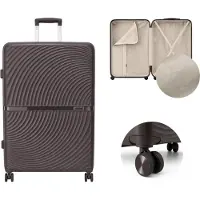 Solier Valise rigide de taille moyenne, 45 litres, pour bagages en soute, avec serrure TSA et 8 roulettes
